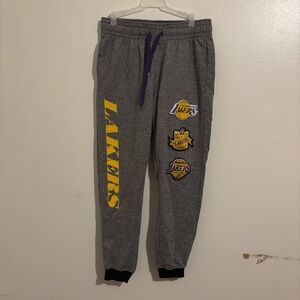 Ultra Game NBA Los Angeles Lakers men's active fleece jogger sweatpants - Size M